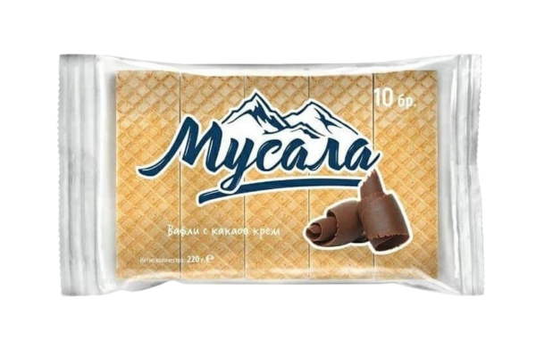 вафли мусала боровец какао 220гр