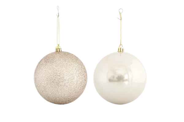 играчка за елха топка, бежова 6бр.