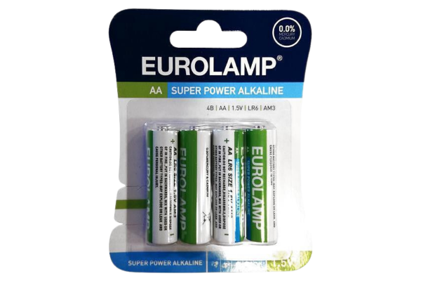 eurolamp алкални батерии 1,5v aa 8 броя (lr6)