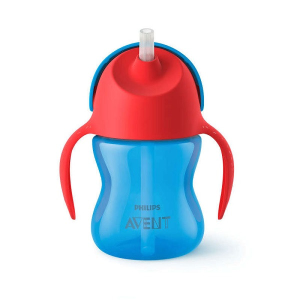 Philips AVENT - Бебешка чаша със сламка 200 ml, Синя, 9м+