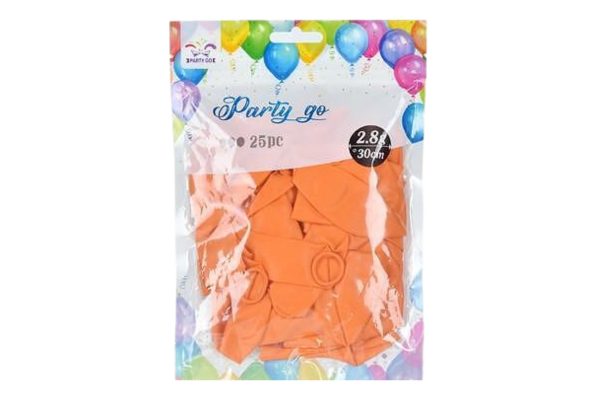 partygo балони цвят оранжев, 30 см, 25бр