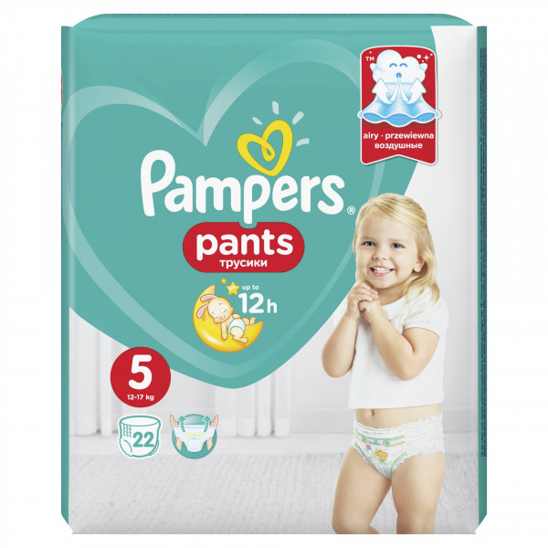 Памперс Гащи Pampers Pants S5 Джуниър 12-17кг - 22 бр.