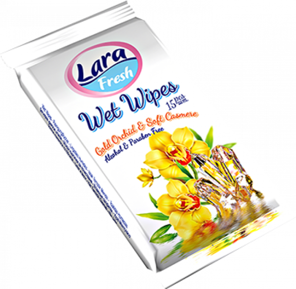 мокри кърпи baby kiss лара златна орхидея 15бр/пак