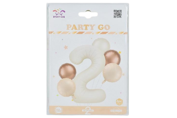 partygo сет фолиеви балони с цифра 2, размер 80 см, цвят

бежово