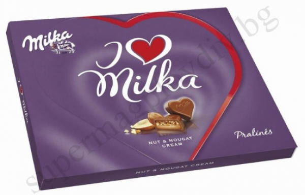 Шоколадови Бонбони Милка с Лешник и Нуга Крем - 110гр.