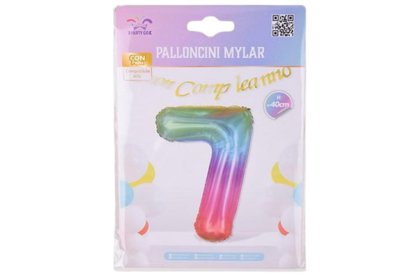 partygo фолиев балон с цифра 7, размер 40 см,

многоцветен