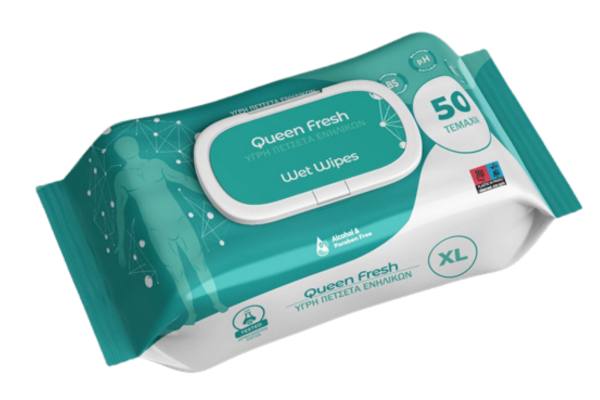 мокри кърпи за лице и тяло queen fresh xl 50бр/пак