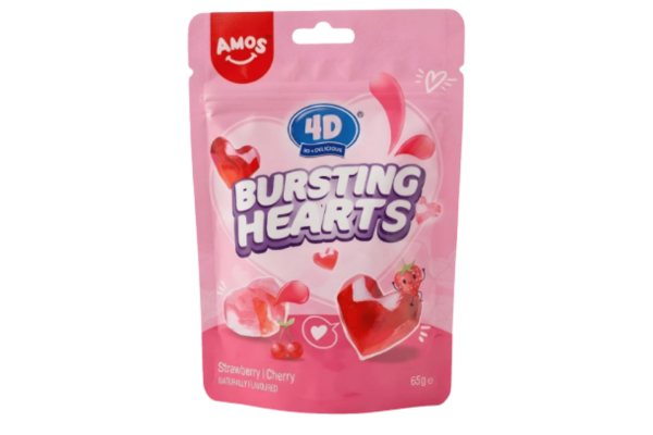 amos 4d желирани бонбони сърца 65гр