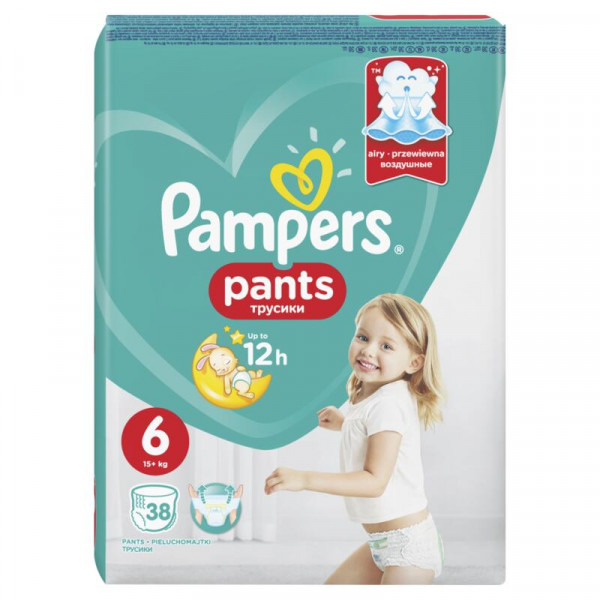 Памперс Гащи Pampers Pants S6 XL 15+кг. - 38 бр.