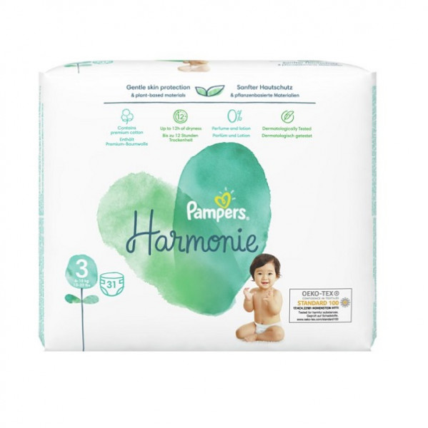 Пелени Pampers Harmonie Размер 3 Midi - 31 бр.