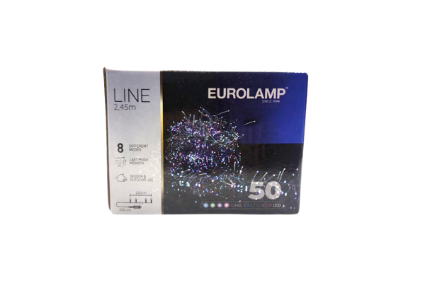 Eurolamp Лампички 50led 3mm, 4.5v, адаптор, опалови зел кабел Ip44
