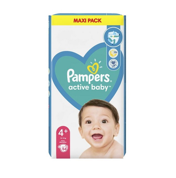 Бебешки Пелени Pampers Active Baby № 4 10-15кг - 54 бр.