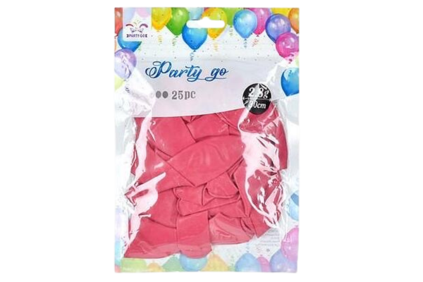 partygo балони цвят розово, размер 30 см 25бр